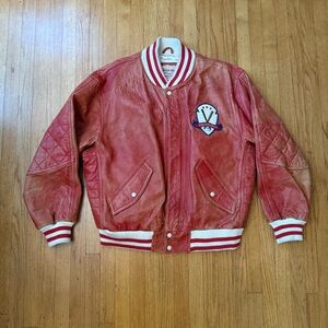 Vintage Louisville Slugger Powerized Leather Bomber Jacket